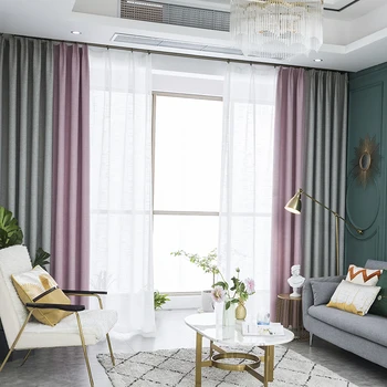 Nordic Blackout Curtains for Living Room Decoration Colorblock Curtain for The Bedroom Grey Blue Curtain Drapes Pink Yellow 
Nordic Blackout Curtains for Living Room Decoration Colorblock Curtain for The Bedroom Grey Blue Curtain Drapes Pink Yellow