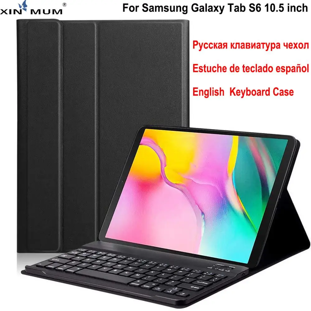 

Russian Spanish Bluetooth Keyboard for Samsung Galaxy Tab S6 10.5 inch SM-T860 T865 Tablet Wireless Keyboard Case Keyboard Cover