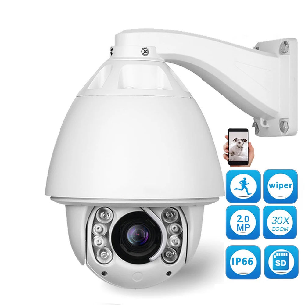 2MP 1080P Real 30X Digital Zoom Auto Tracking IP Camera Wireless WiFi PTZ Speed Dome Outdoor IP66 Security Surveillance Camara
2MP 1080P Real 30X Digital Zoom Auto Tracking IP Camera Wireless WiFi PTZ Speed Dome Outdoor IP66 Security Surveillance Camara