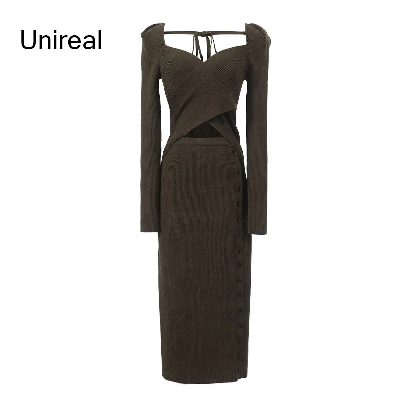 Unireal 2022 Winter Women Knitted Long Dress Long Sleeve Hollow Out Sexy Belted Elegant Female Bodycon Dress
Unireal 2022 Winter Women Knitted Long Dress Long Sleeve Hollow Out Sexy Belted Elegant Female Bodycon Dress
