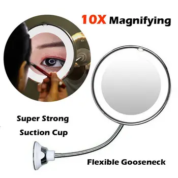 360 degrees Led illuminated Flexible Gooseneck Makeup Mirror Bathroom 10X Magnifying Mirror w/AAA battery powered white Light
360 degrees Led illuminated Flexible Gooseneck Makeup Mirror Bathroom 10X Magnifying Mirror w/AAA battery powered white Light