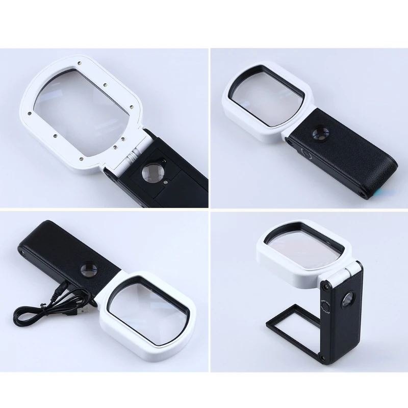 Foldable Magnifying Glass with 7LED and 2 UV Lights. 10x/25x View for Close Work, Reading, Repair, or Soldering Work and Science
Foldable Magnifying Glass with 7LED and 2 UV Lights. 10x/25x View for Close Work, Reading, Repair, or Soldering Work and Science