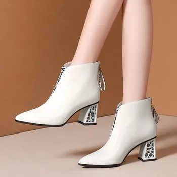 MLJUESE 2020 women ankle boots cow leather winter short plush black color pointed toe high heels boots women boots size 41
MLJUESE 2020 women ankle boots cow leather winter short plush black color pointed toe high heels boots women boots size 41