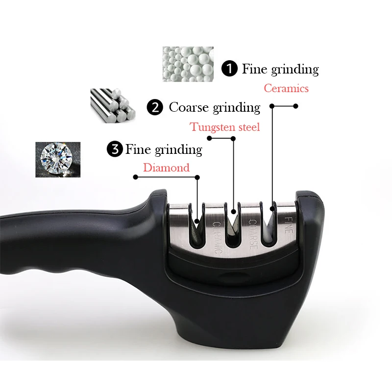 Knife Sharpener 3 in 1 Diamond Coated And Fine Rod Knife Shears Sharpening stone System Stainless Steel Blades Kitchen Tool
Knife Sharpener 3 in 1 Diamond Coated And Fine Rod Knife Shears Sharpening stone System Stainless Steel Blades Kitchen Tool