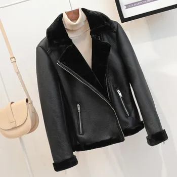 2020 Spring New Women PU Jacket Slim Casual Faux Fur Leather Turn-down Collar Motorcycle Clothing Thicken Warm Lady Overcoat
2020 Spring New Women PU Jacket Slim Casual Faux Fur Leather Turn-down Collar Motorcycle Clothing Thicken Warm Lady Overcoat