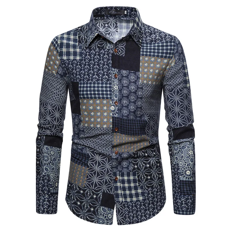 2021 plus size men's shirts European and American fashion ethnic style pattern printing men's casual long-sleeved shirts
2021 plus size men's shirts European and American fashion ethnic style pattern printing men's casual long-sleeved shirts