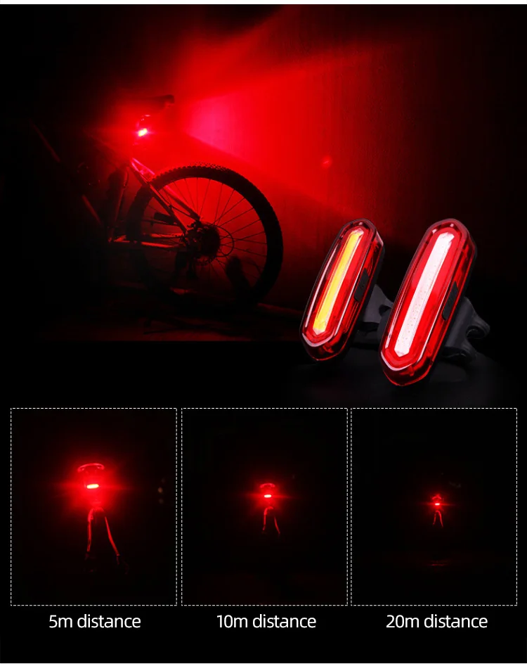 Cheap 120Lumens Bicycle Rear Light USB Rechargeable Cycling LED Taillight Waterproof MTB Road Bike Tail Light Flashing For Bicycle 7