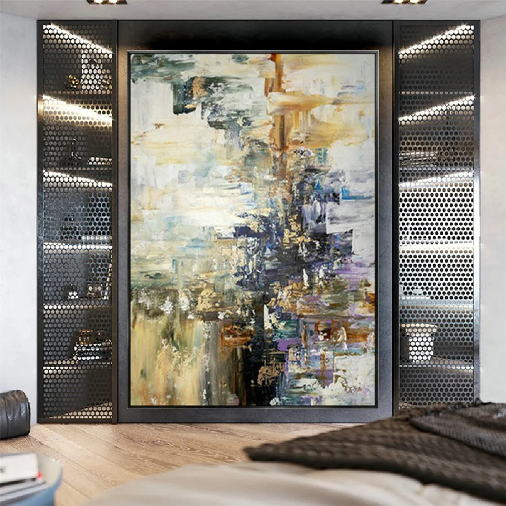 Stylish blue and gold texture Abstract wall picture high quality Living Room Decor Wall Art Hand Painted Oil Painting home Decor
Stylish blue and gold texture Abstract wall picture high quality Living Room Decor Wall Art Hand Painted Oil Painting home Decor