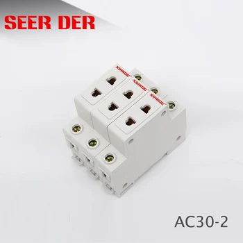 AC30 SERIES Single Phase US EU 2 Pin Plug 35mm Din Rail Mount Modular socket 10-16A 250V AC
AC30 SERIES Single Phase US EU 2 Pin Plug 35mm Din Rail Mount Modular socket 10-16A 250V AC