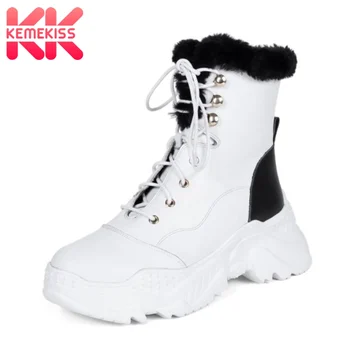 KemeKiss New Real Leather Winter Women Fur Warm Ankle Boots Round Toe Thick Bottom Shoes Casual Shoes Size 34-39
KemeKiss New Real Leather Winter Women Fur Warm Ankle Boots Round Toe Thick Bottom Shoes Casual Shoes Size 34-39