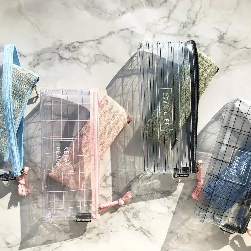 2 in 1 Double Pack Pencil Case Set Pencil Bag Kit Kawaii Transparent Large Small Pencil Pouch for Girl School Stationery Supply
2 in 1 Double Pack Pencil Case Set Pencil Bag Kit Kawaii Transparent Large Small Pencil Pouch for Girl School Stationery Supply