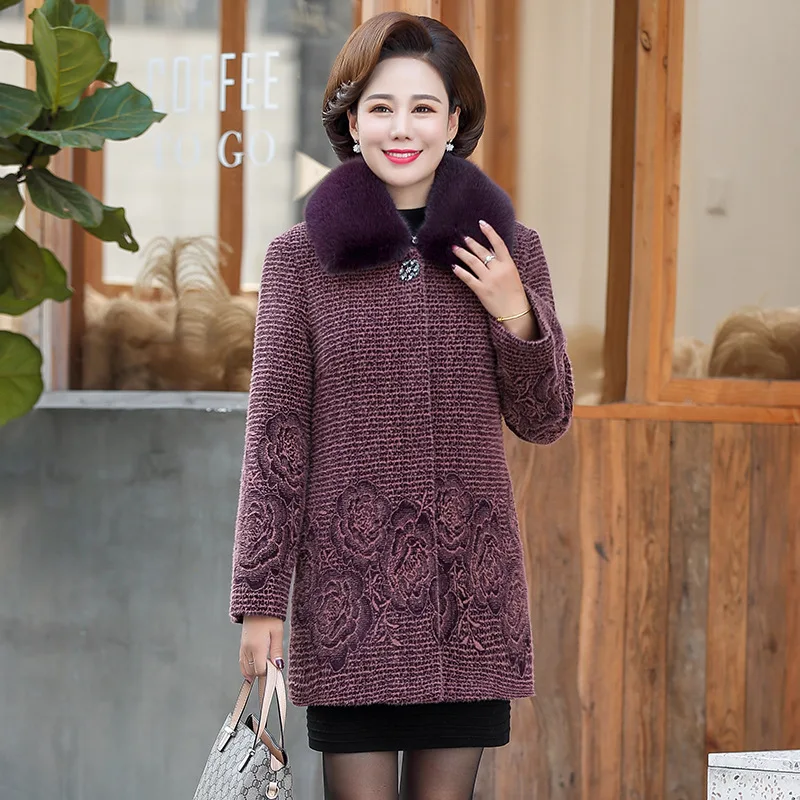 Mom Woolen Jacket Women's Autumn And Winter 40-Year-Old 50 Middle Aged And Elderly People WOMEN'S Dress Mink Cashmere Large Size
Mom Woolen Jacket Women's Autumn And Winter 40-Year-Old 50 Middle Aged And Elderly People WOMEN'S Dress Mink Cashmere Large Size