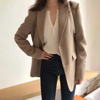 Women Casual Pockets Long Sleeve Suit Coat Autumn Office Lady Solid Blazers Fashion Designer Blazer Jacket
Women Casual Pockets Long Sleeve Suit Coat Autumn Office Lady Solid Blazers Fashion Designer Blazer Jacket