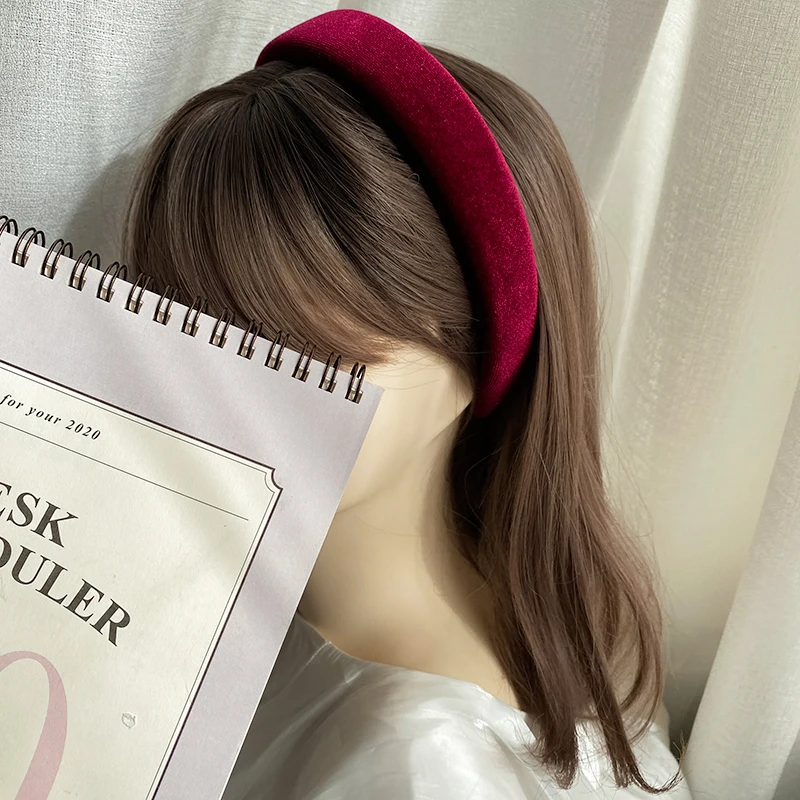 Retro Thick Velvet Headband Women Hair Accessories Fashion Wide Solid Color HairBand Plastic Elegant Bezel Hair Hoop Headwear Retro Thick Velvet Headband Women Hair Accessories Fashion Wide Solid Color HairBand Plastic Elegant Bezel Hair Hoop Headwear