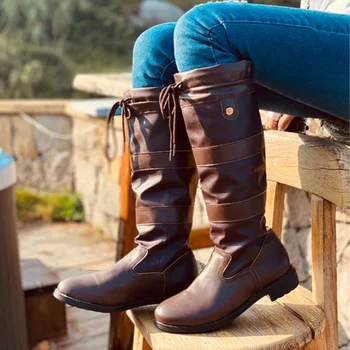 2020 Retro Women Tall Tube Leather Boots British Style Cosplay Shoes Office Ladies Causal Boots Women Rivet Winter Holiday Boots
2020 Retro Women Tall Tube Leather Boots British Style Cosplay Shoes Office Ladies Causal Boots Women Rivet Winter Holiday Boots