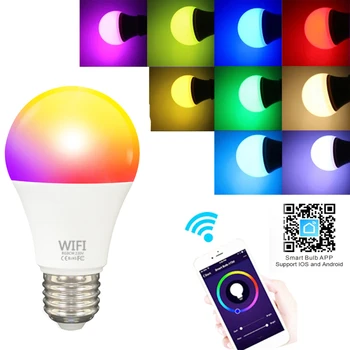 Smart WIFI Led Light Bulb 9W E27 B22 Smart Home RGBCW WIFI Light Lamp Color Compatible With Alexa Google Siri Assistant
Smart WIFI Led Light Bulb 9W E27 B22 Smart Home RGBCW WIFI Light Lamp Color Compatible With Alexa Google Siri Assistant