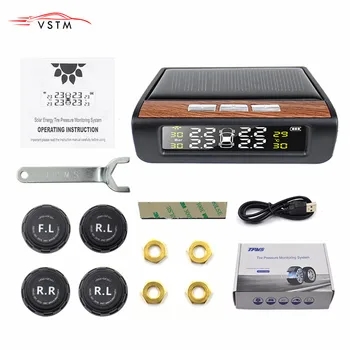 Solar TPMS 4 External Sensors Car Tire Digital Tyre Pressure Monitor System Security Warning High Temperature Alert
Solar TPMS 4 External Sensors Car Tire Digital Tyre Pressure Monitor System Security Warning High Temperature Alert