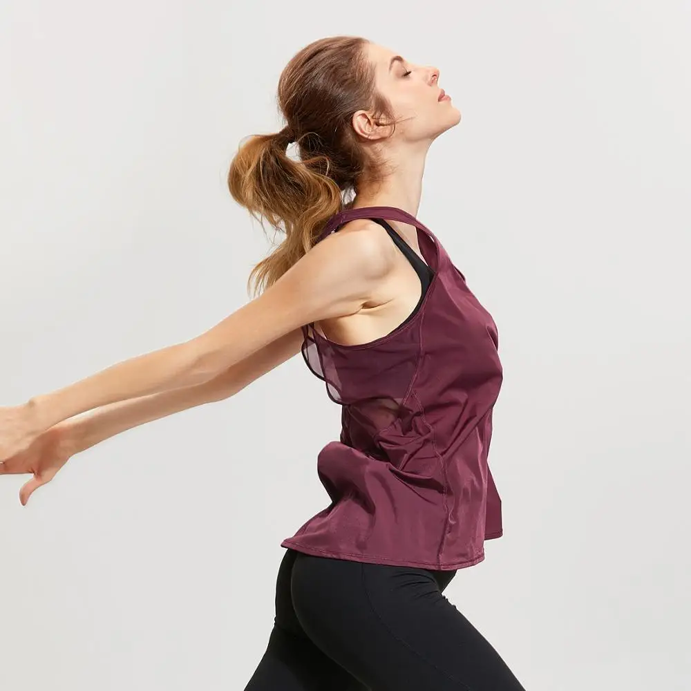 CFR Yoga Tank Tops Workout Vest Backless Sleeveless Sport Shirt Racerback Activewear