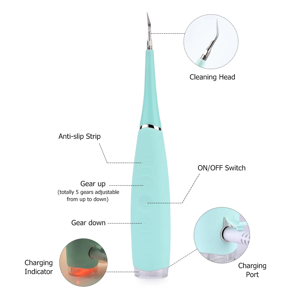 Портативный Электрический звуковой аппарат для удаления зубного камня от зубных