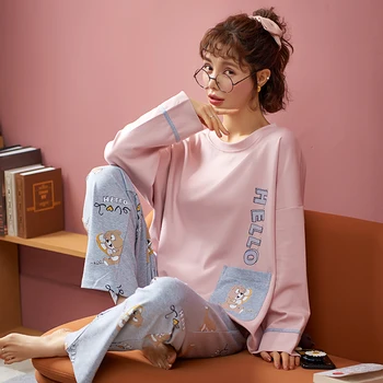 Smart Casual Home Clothing for Young Ladies 2020 Autumn New Pijama 100% Pure Cotton Pajamas for Women Cute Long Pants Pjs Set
Smart Casual Home Clothing for Young Ladies 2020 Autumn New Pijama 100% Pure Cotton Pajamas for Women Cute Long Pants Pjs Set
