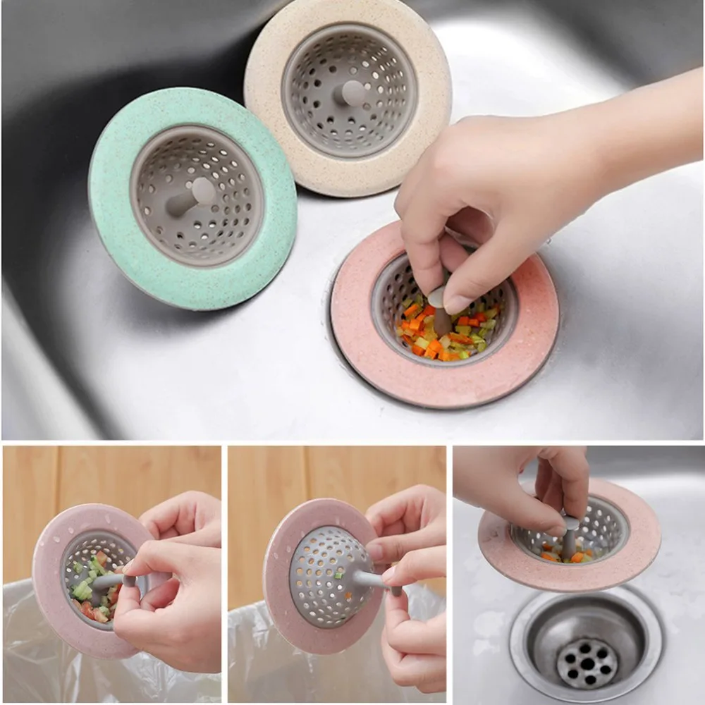 Фото Practical Silicone Home Kitchen Bathroom Round Shape Floor Drain Cover Plug Anti-blocking Water Hair Catcher Filter Strainer |