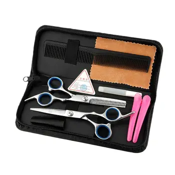7pcs Hairdressing Scissors Kit with Hair Cutting Thinning Scissors Hairbrush Clips Styling Tools Family Home Hairdressing Shears 
7pcs Hairdressing Scissors Kit with Hair Cutting Thinning Scissors Hairbrush Clips Styling Tools Family Home Hairdressing Shears