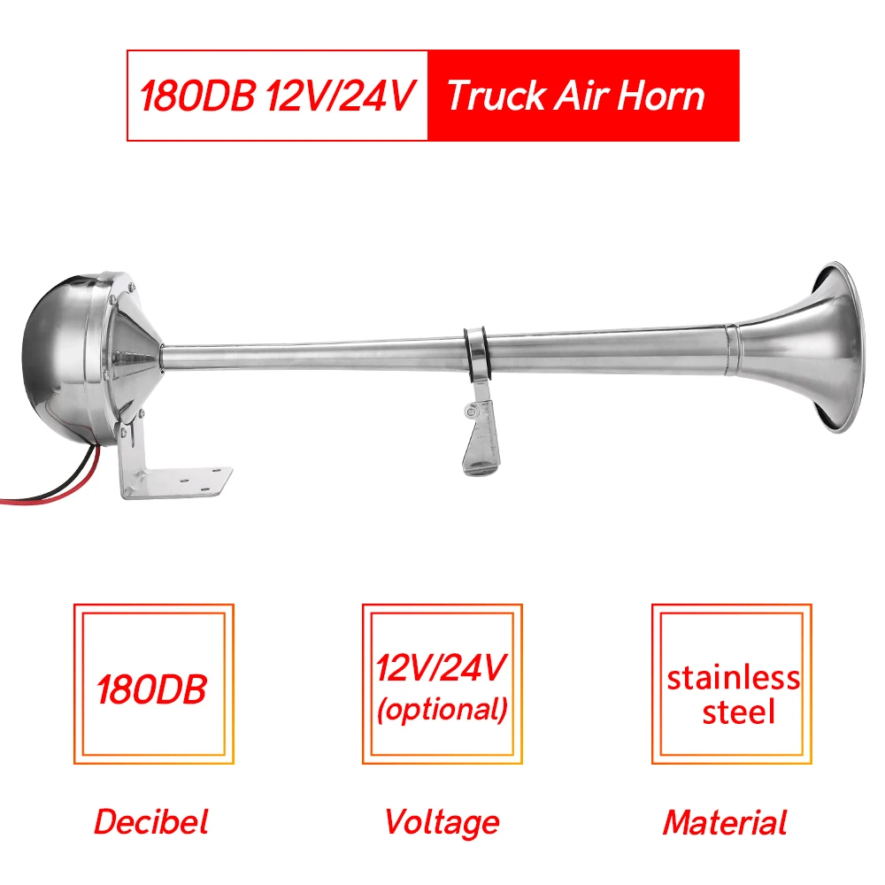 New KKMOON 180dB Boat Trumpet 12V/24V Electric Single Air Horn Marine Stainless Steel For Boat Yacht Car Truck Accessories
New KKMOON 180dB Boat Trumpet 12V/24V Electric Single Air Horn Marine Stainless Steel For Boat Yacht Car Truck Accessories