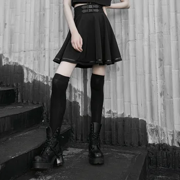 PUNKRAVE Women's Punk High Waist Skirts Daily Casual A-line Short Belted Skirt
PUNKRAVE Women's Punk High Waist Skirts Daily Casual A-line Short Belted Skirt