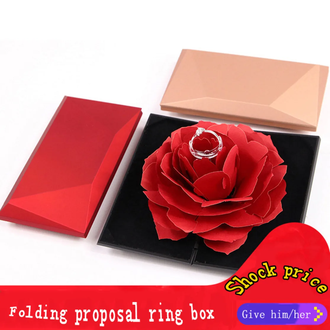 Creative Spin Rose Engagement Ring Box Coin Jewelry Gift Box Matte Velvet Ring Box For Proposal Wedding Ring Jewelry Gift Case
Creative Spin Rose Engagement Ring Box Coin Jewelry Gift Box Matte Velvet Ring Box For Proposal Wedding Ring Jewelry Gift Case