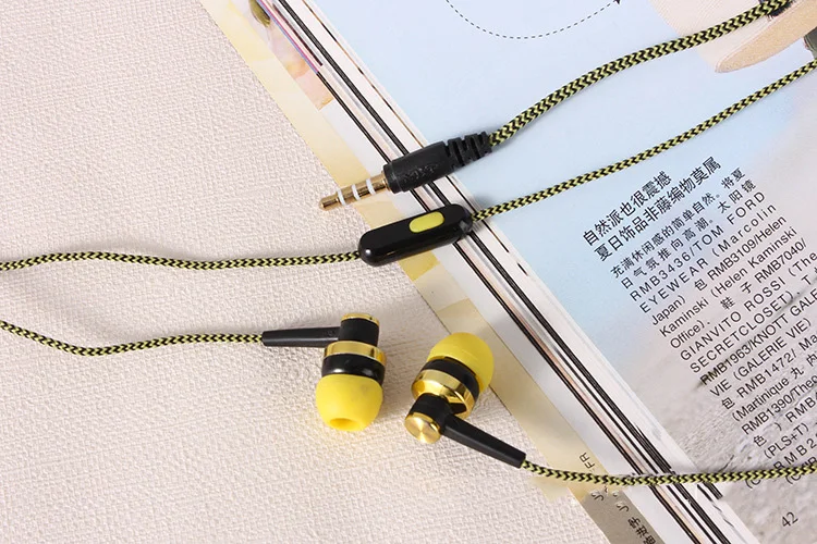 New Mobile phone with wheat wire earphone in-ear braided wiring cord universal music subwoofer headphone
New Mobile phone with wheat wire earphone in-ear braided wiring cord universal music subwoofer headphone