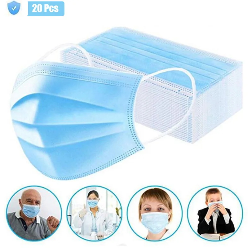 20Pcs/Pack 3-Layer Non-woven Disposable Mask Fast Shipping Elastic Mouth Soft Breathable Flu Hygiene Face Mask
20Pcs/Pack 3-Layer Non-woven Disposable Mask Fast Shipping Elastic Mouth Soft Breathable Flu Hygiene Face Mask
