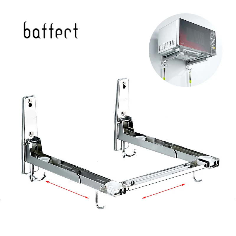 304 Stainless Steel Wall Shelf for Microwave Oven Rack Holder Wall-mounted Kitchen Shelf Thickened Retractable Bracket Shelves
304 Stainless Steel Wall Shelf for Microwave Oven Rack Holder Wall-mounted Kitchen Shelf Thickened Retractable Bracket Shelves