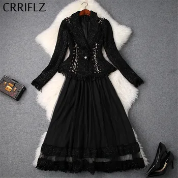 Women Skirt Set Full Sleeve Notched Collar Tweed Tassels Short Jacket Elastic Waist Mesh Skirt 2 Piece Set Winter Women Set
Women Skirt Set Full Sleeve Notched Collar Tweed Tassels Short Jacket Elastic Waist Mesh Skirt 2 Piece Set Winter Women Set