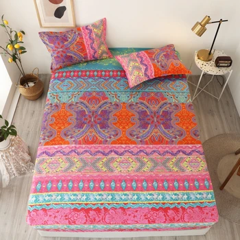 Bonenjoy 3 pcs Bed Sheet with Pillowcase Queen Size Bohemian Fitted Sheet with Elastic Single/King Size Bed Sheets Set
Bonenjoy 3 pcs Bed Sheet with Pillowcase Queen Size Bohemian Fitted Sheet with Elastic Single/King Size Bed Sheets Set