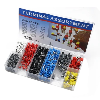 1200Pcs Box-packed Tubular Terminal Various Styles Electrical Wiring Connector Crimping Insulated Tube Terminals Set Suit
1200Pcs Box-packed Tubular Terminal Various Styles Electrical Wiring Connector Crimping Insulated Tube Terminals Set Suit