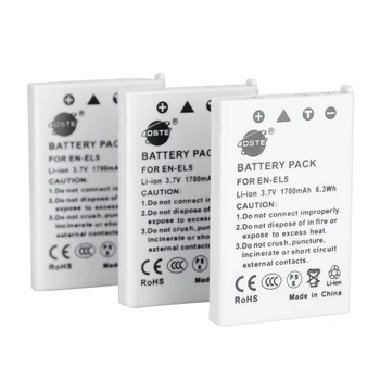 3PCS 1700mAh 3.7V DSTE EN-EL5 ENEL5 Rechargeable DSLR Camera Battery for Nikon Coolpix 3700 4200 5200 5900 P3 P4 P5100 P90 S10
3PCS 1700mAh 3.7V DSTE EN-EL5 ENEL5 Rechargeable DSLR Camera Battery for Nikon Coolpix 3700 4200 5200 5900 P3 P4 P5100 P90 S10