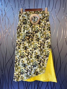 2020 Spring and Summer New Women's Buckle Waist Hugging Decorative Printing Color Matching Long Skirt 611
2020 Spring and Summer New Women's Buckle Waist Hugging Decorative Printing Color Matching Long Skirt 611