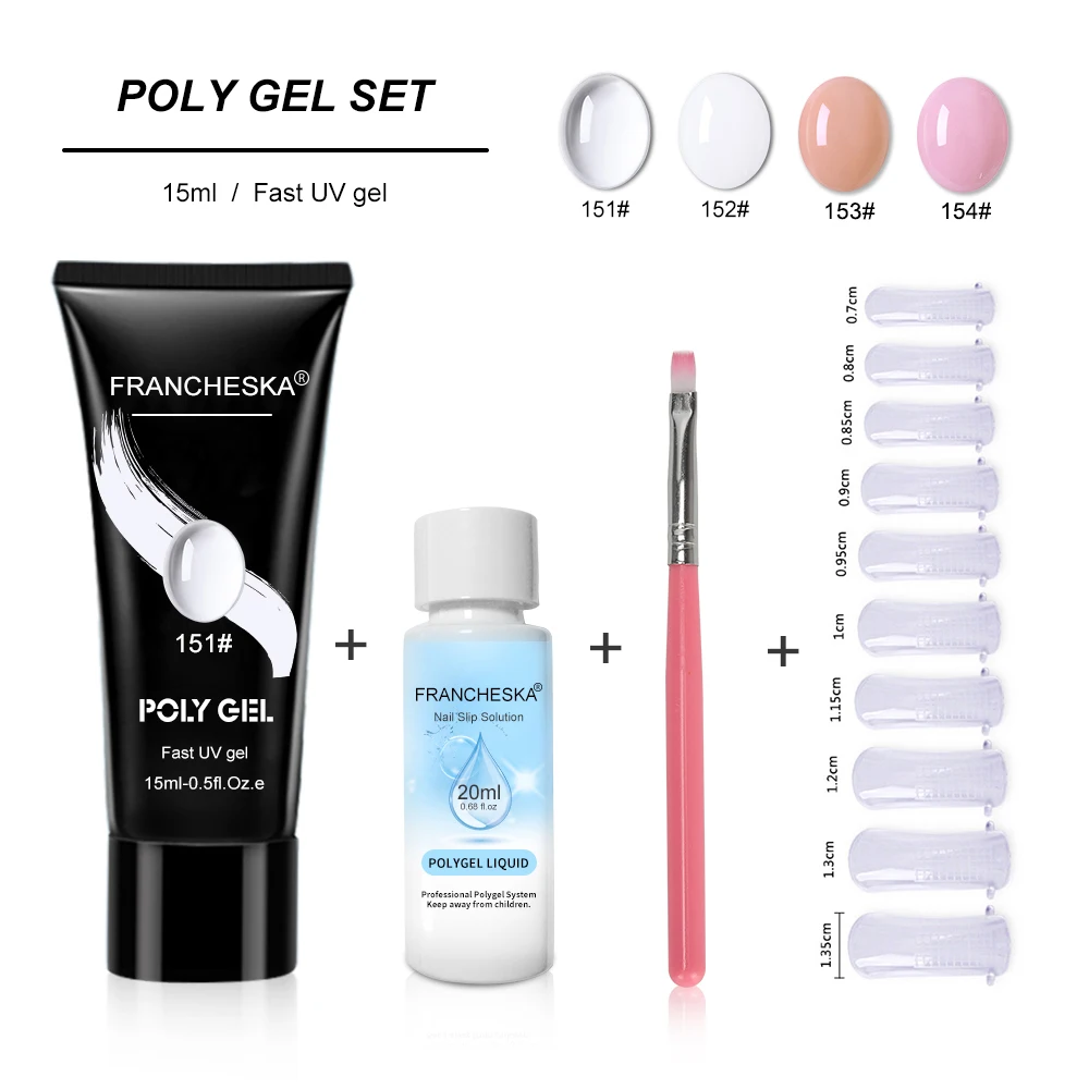 4pcs/kit Poly Gel Set Polygel Nail Extensions Kit LED UV Gel Varnish Nail Polish Art Quick Building For Builder Hard Gel Clear
4pcs/kit Poly Gel Set Polygel Nail Extensions Kit LED UV Gel Varnish Nail Polish Art Quick Building For Builder Hard Gel Clear