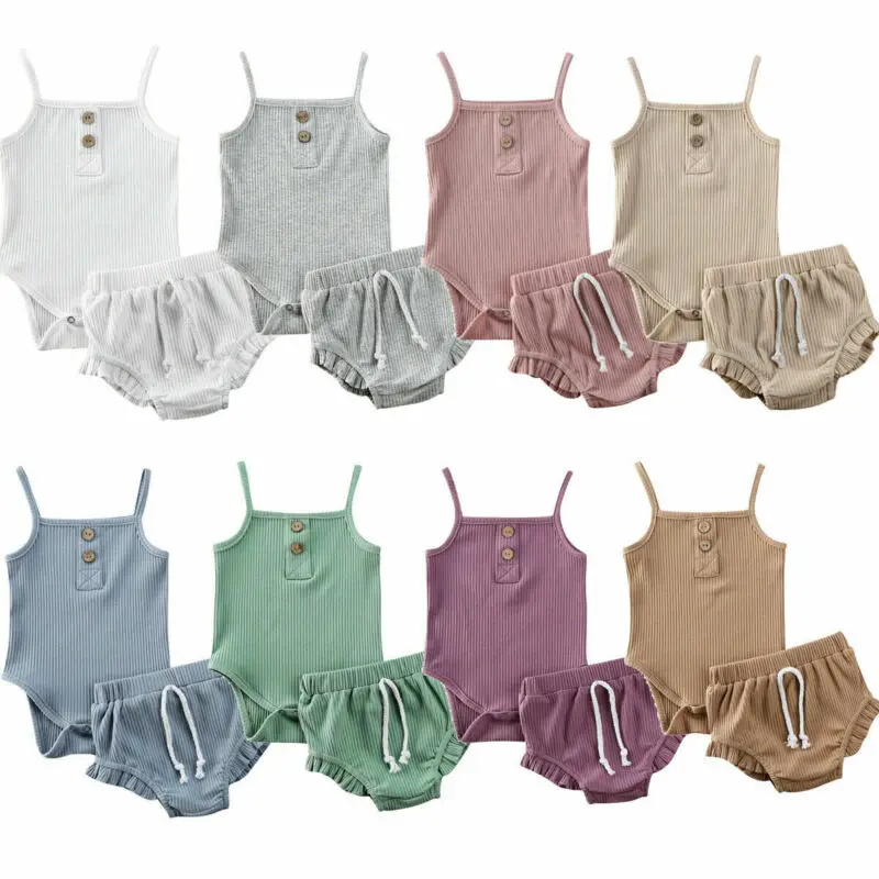 Baby Summer Clothing 2PCS Newborn Baby Girl Solid Clothes Knitted Vest Crop Tops Vest Shorts Pants Ribbed Outfit
Baby Summer Clothing 2PCS Newborn Baby Girl Solid Clothes Knitted Vest Crop Tops Vest Shorts Pants Ribbed Outfit