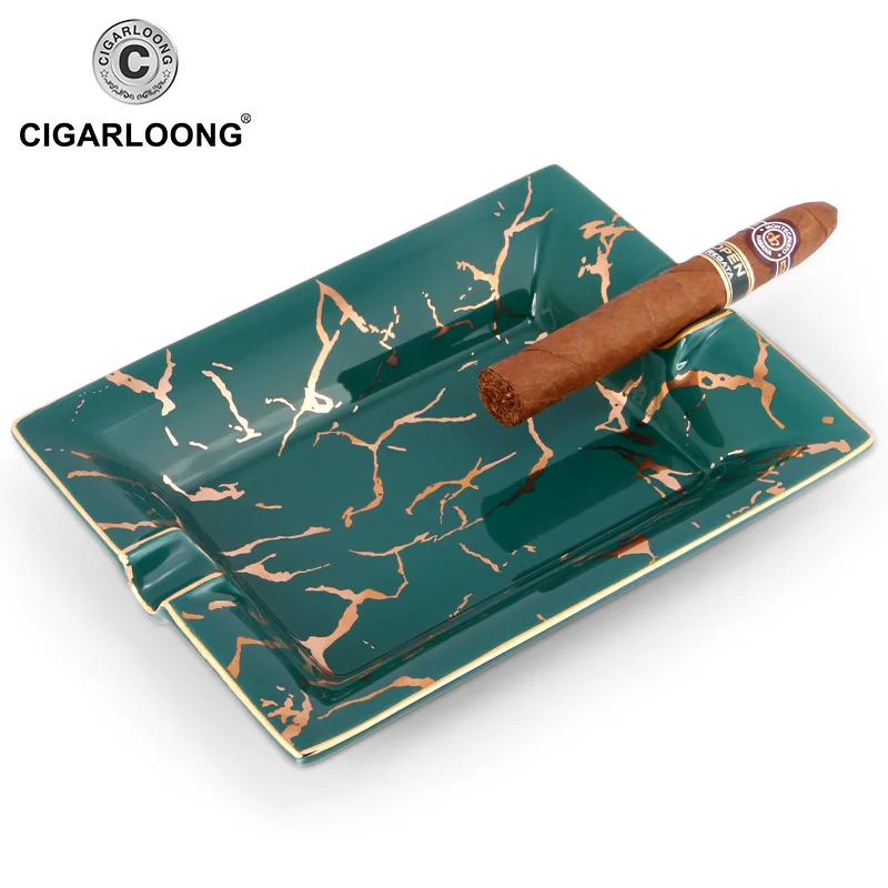 

Luxury Home Living Room Decoration Cigar Ashtray Ceramic Simple Gift Box Package Ceramic Cigar Ashtray CLG-0397b