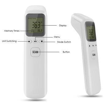 Infrared Digital Thermometer Forehead Thermometer for Measuring Body Temperature of Non-contact Adult with Forehead Ear
Infrared Digital Thermometer Forehead Thermometer for Measuring Body Temperature of Non-contact Adult with Forehead Ear