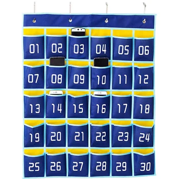 Numbered Pocket Chart Classroom Organizer for Cell Phones Calculator Holders (30 Pockets, Blue Pockets)
Numbered Pocket Chart Classroom Organizer for Cell Phones Calculator Holders (30 Pockets, Blue Pockets)