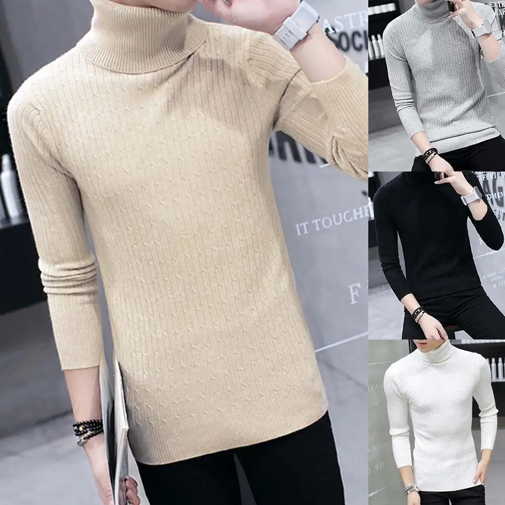 Men Slim Fits Thicken Warm Turtleneck Solid Color Long Sleeve Knitted Sweater Top
Men Slim Fits Thicken Warm Turtleneck Solid Color Long Sleeve Knitted Sweater Top