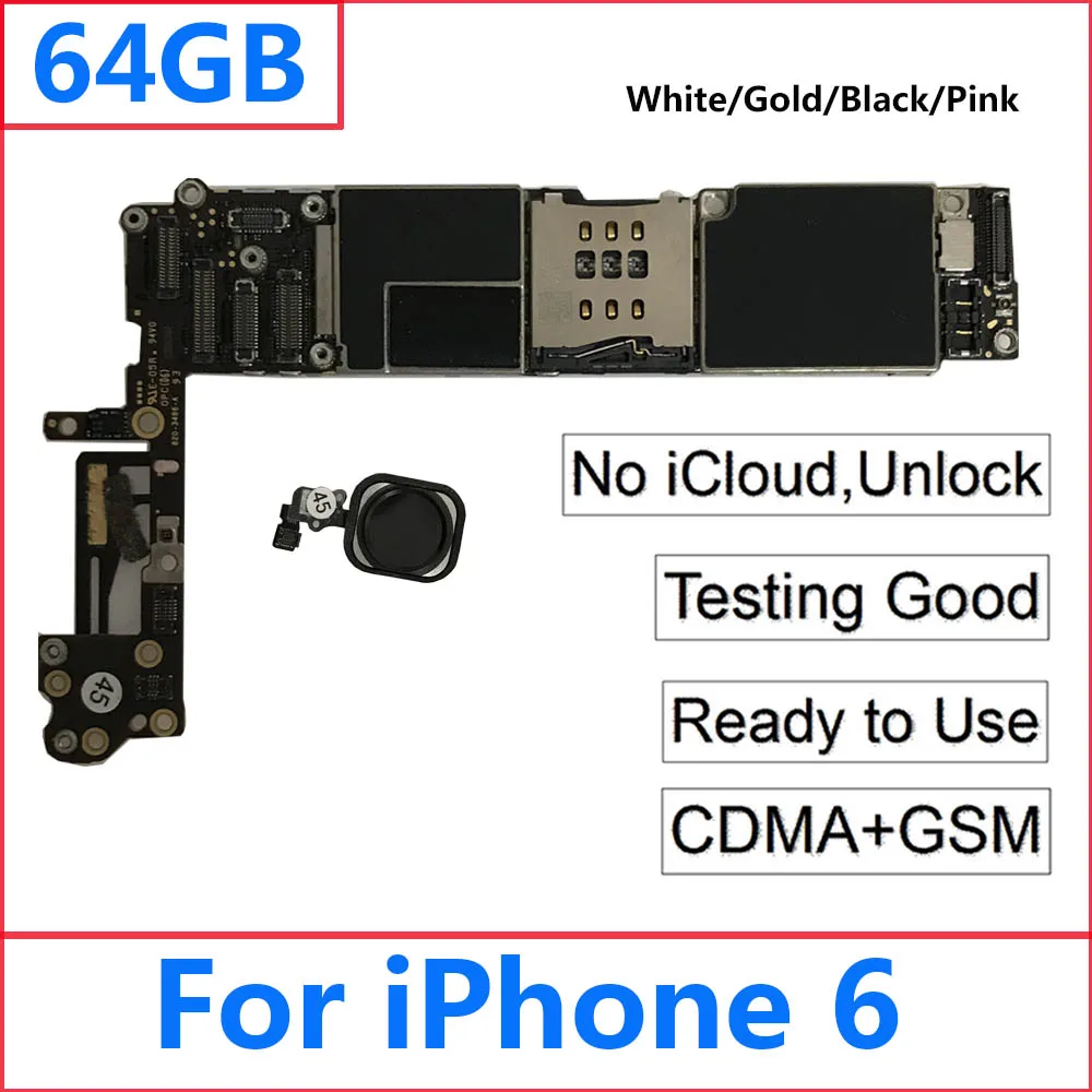 Original For iPhone 6 4.7'' Motherboard 64GB 16GB 128GB Clean iCloud Unlock Logic Board Black White Gold Home Button Touch ID
Original For iPhone 6 4.7'' Motherboard 64GB 16GB 128GB Clean iCloud Unlock Logic Board Black White Gold Home Button Touch ID