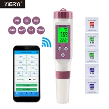 7 in 1 Temp ORP EC TDS Salinity S.G PH Meter Online Blue Tooth Water Quality Tester APP Control for Drinking Laboratory Aquarium 7 in 1 Temp ORP EC TDS Salinity S.G PH Meter Online Blue Tooth Water Quality Tester APP Control for Drinking Laboratory Aquarium