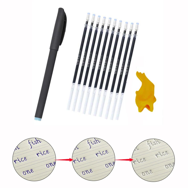 Magic Gel Pen Invisible Slowly Disappear Ink Pen for Children's Practice Words with Pen Grips and 10pcs Refills Set Stationery
Magic Gel Pen Invisible Slowly Disappear Ink Pen for Children's Practice Words with Pen Grips and 10pcs Refills Set Stationery