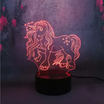 Pretty Lovely Unicorn Creative LED 3D Lighting Bulb Optical Night Lamp Touch Remote Control Base Acrylic Flash Home Decor Lava 
Pretty Lovely Unicorn Creative LED 3D Lighting Bulb Optical Night Lamp Touch Remote Control Base Acrylic Flash Home Decor Lava