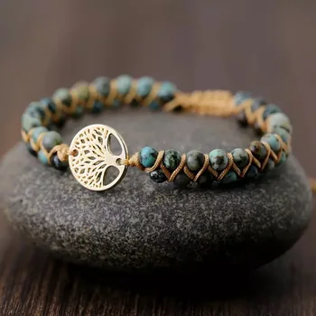 Natural Stone Tree Of Life Charm Bracelets For Women Handmade Beads String Braided Bracelet Yoga Bracelets Jewelry Dropshipping
Natural Stone Tree Of Life Charm Bracelets For Women Handmade Beads String Braided Bracelet Yoga Bracelets Jewelry Dropshipping