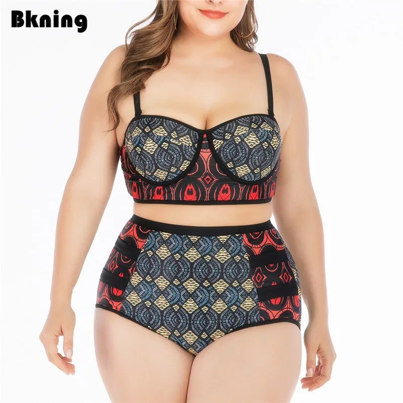 Women Swimsuit High Waist Plus Size Swimwear Bikinis Set 2019 Underwire Big Breasts Biquini Print Swimming Suit 2 Piece 3XL 4XL
Women Swimsuit High Waist Plus Size Swimwear Bikinis Set 2019 Underwire Big Breasts Biquini Print Swimming Suit 2 Piece 3XL 4XL