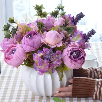 Modern Ceramic Pumpkin Bottle Vase+Silk Flower Set Home Furnishing Craft Decoration Livingroom Desktop Crafts Flower Arrangement
Modern Ceramic Pumpkin Bottle Vase+Silk Flower Set Home Furnishing Craft Decoration Livingroom Desktop Crafts Flower Arrangement